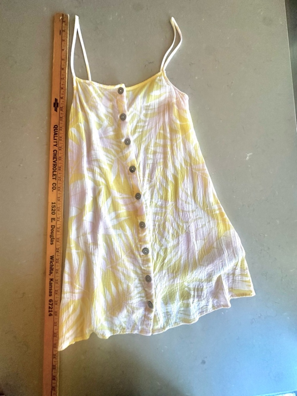 Billabong Sundress Tropical Palm-Print Adjustable Strap Button-Front Size Small